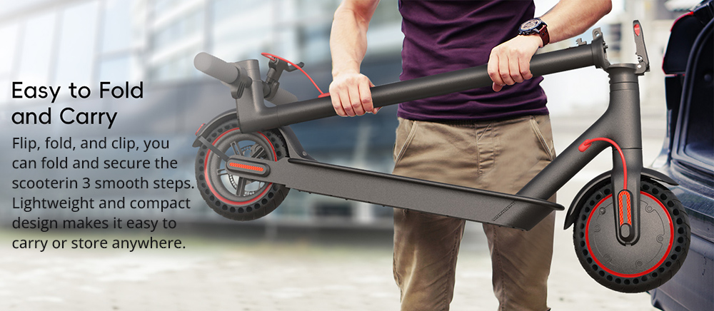 NOVAMILE N20 Electric Scooter 350W Motor 36V 10Ah Battery, 25km/h Max Speed, Dual Disc Brakes, 265lbs Payload, 8.5