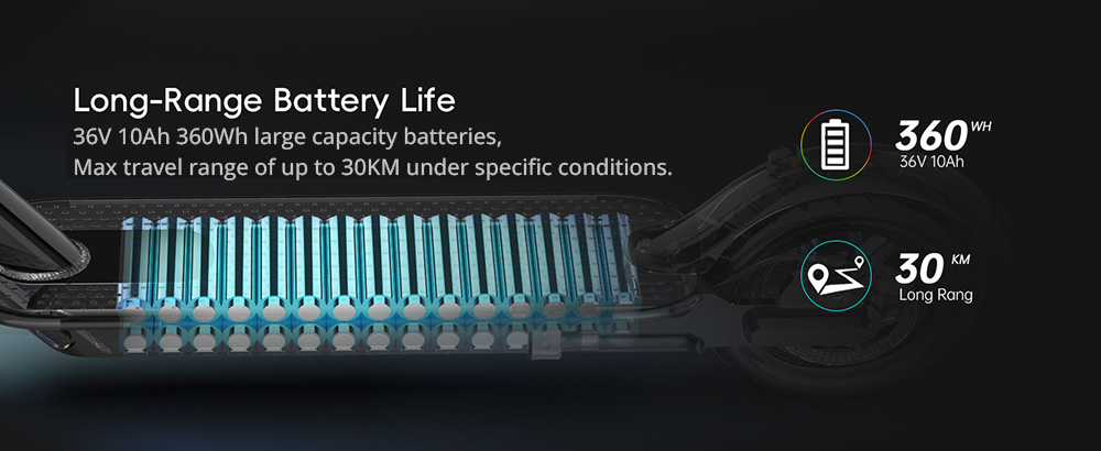 NOVAMILE N20 Electric Scooter 350W Motor 36V 10Ah Battery, 25km/h Max Speed, Dual Disc Brakes, 265lbs Payload, 8.5