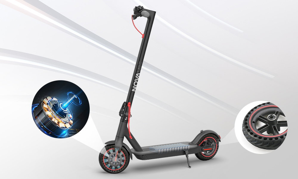 NOVAMILE N20 Electric Scooter 350W Motor 36V 10Ah Battery, 25km/h Max Speed, Dual Disc Brakes, 265lbs Payload, 8.5