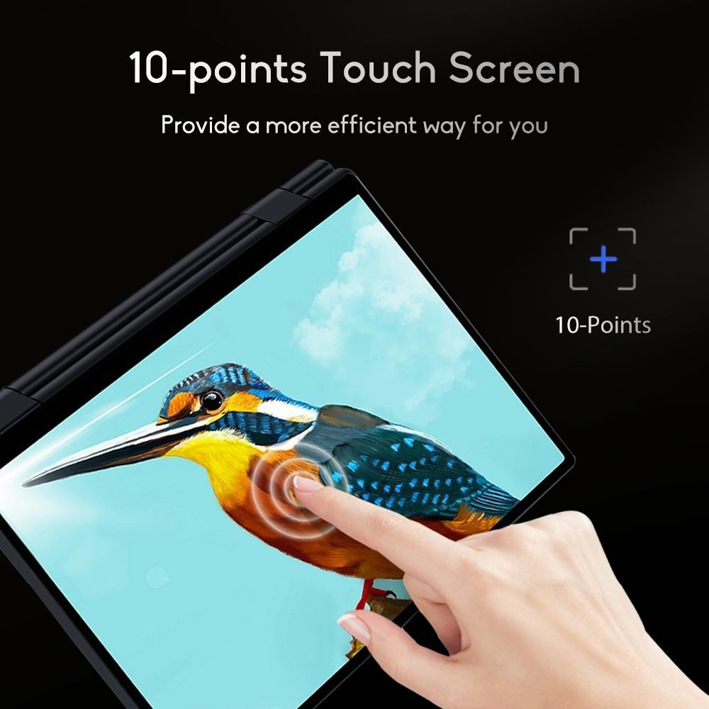 Ninkear N14 Touchscreen Laptop, 14'' 4K IPS Screen, 360&deg; Flipping, Intel Celeron N95 4 Cores Up to 3.4Ghz, 16GB RAM 1TB SSD, Dual-band WiFi Bluetooth4.2, 1*Full-function USB-C 1*USB3.0 1*Micro SD Card Reader, Fingerprint Recognition, Backlit Keyboard