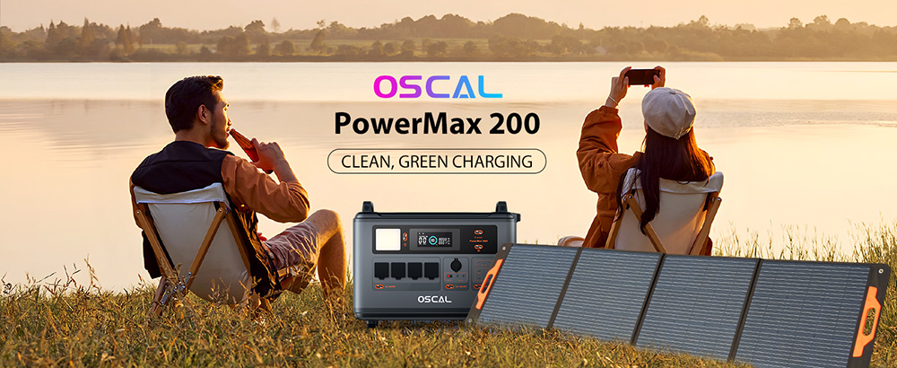 Oscal PM200 200W skladací solárny panel, nastaviteľný stojan, ≥22% účinnosť solárnej konverzie, materiál ETFE