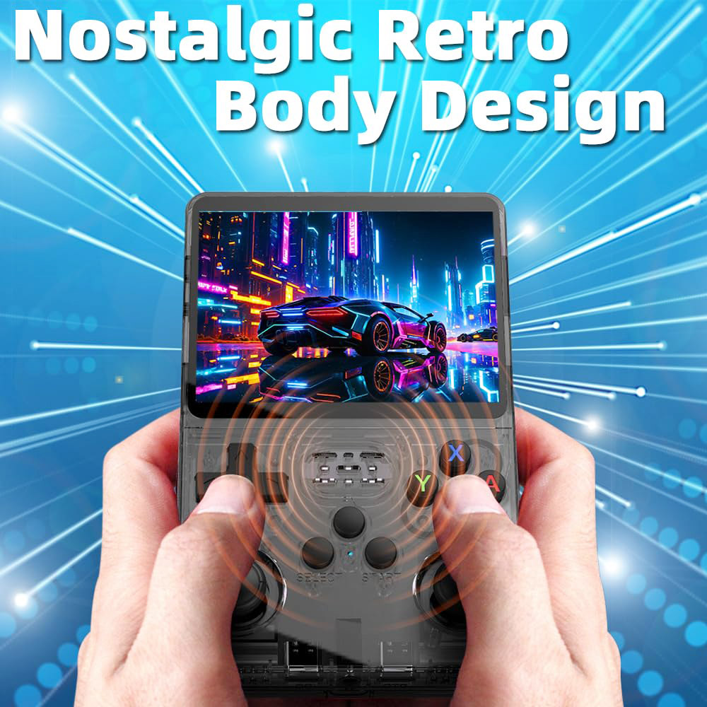 R36S Retro Handheld Game Console 64GB 10000 Games 20 Emulators Grey