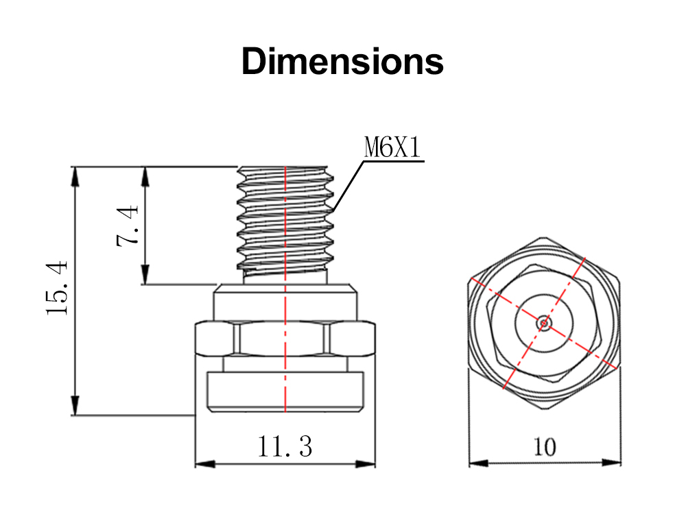 Trianglelab ZS-MZE-HF PLUS Melt Zone Extender for V6 Dragon Rapido Hotend