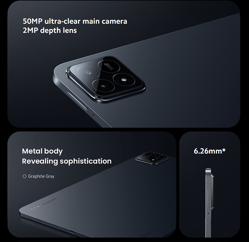 Xiaomi Pad 6S Pro 12.4'' Tablet, 3048*2032 144Hz LCD Screen, Snapdragon 8 Gen 2 CPU, 12GB RAM 256GB ROM, WiFi 7 Bluetooth 5.3, 50MP Main Camera + 32MP Front Camera, 10000mAh Battery, Supports NFC Tag - Black, Chinese Version