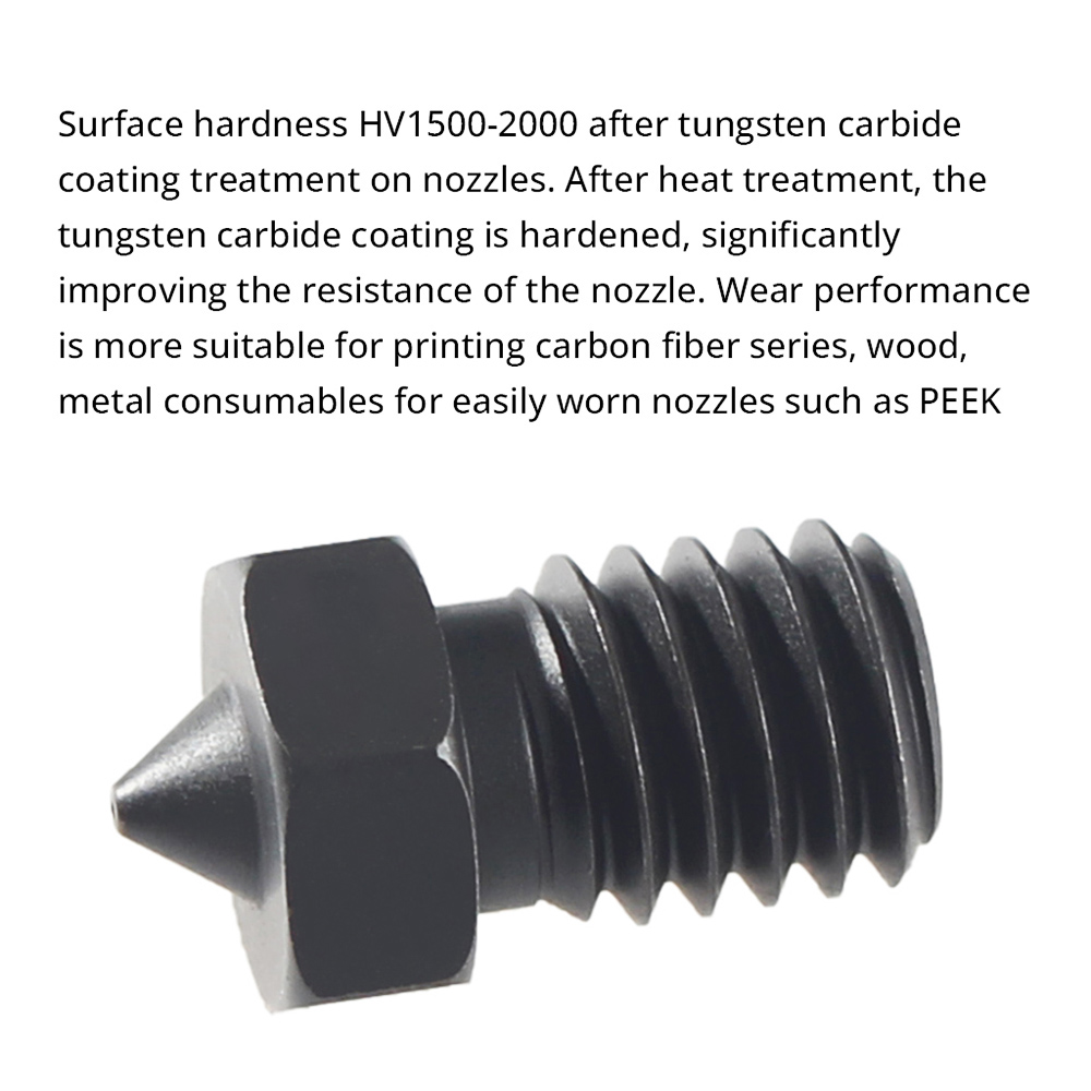 FYSETC E3D V6 0.6mm Tungsten Carbide Nozzle for VORON2.4/Trident/MK3S 3D Printer