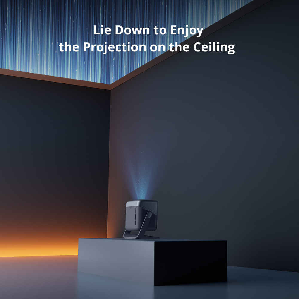 JMGO N1 Pro 1080P Triple Laser Projector with Flexible Gimbal Adjustment, 4K Decoding Supported, 1500 CVIA Lumens, Instant Keystone Correction, 10W*2 Dynaudio Speakers - EU Plug