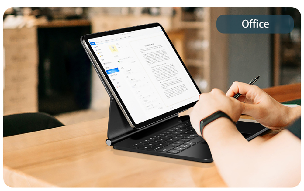 Wireless Bluetooth 5.3 Keyboard for 12.9'' iPad Pro with USB-C Charging - Black