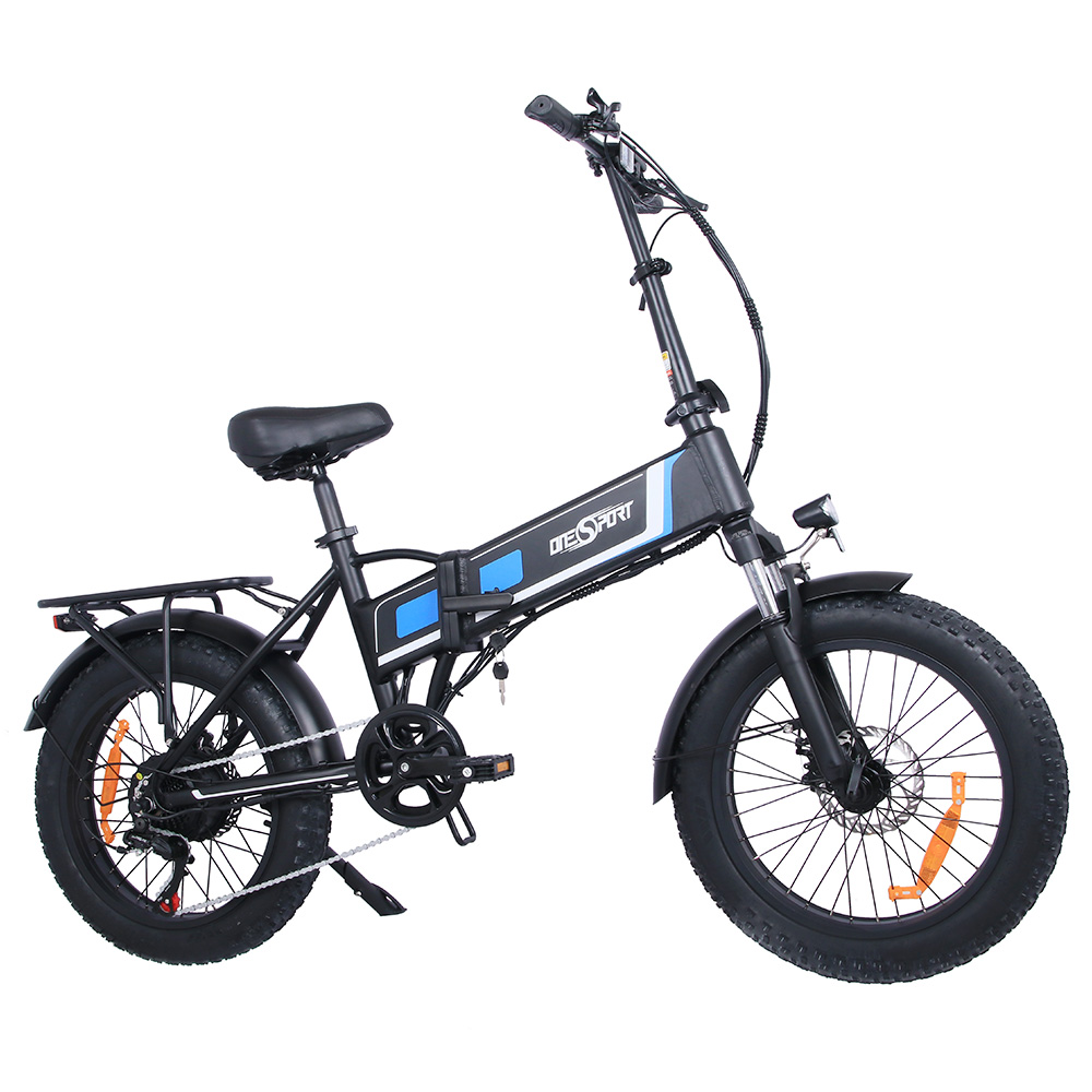 ONESPORT OT10 20*4.0 inch Fat Tire Foldable Electric Bike 500W Motor, 48V 12Ah Battery Max 100km Range Shimano 7-speed Dual Disc Brake Aluminum Frame - Black