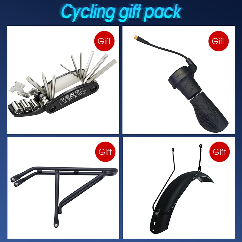 ONESPORT OT10 20*4.0 inch Fat Tire Foldable Electric Bike 500W Motor, 48V 12Ah Battery Max 100km Range Shimano 7-speed Dual Disc Brake Aluminum Frame - Black