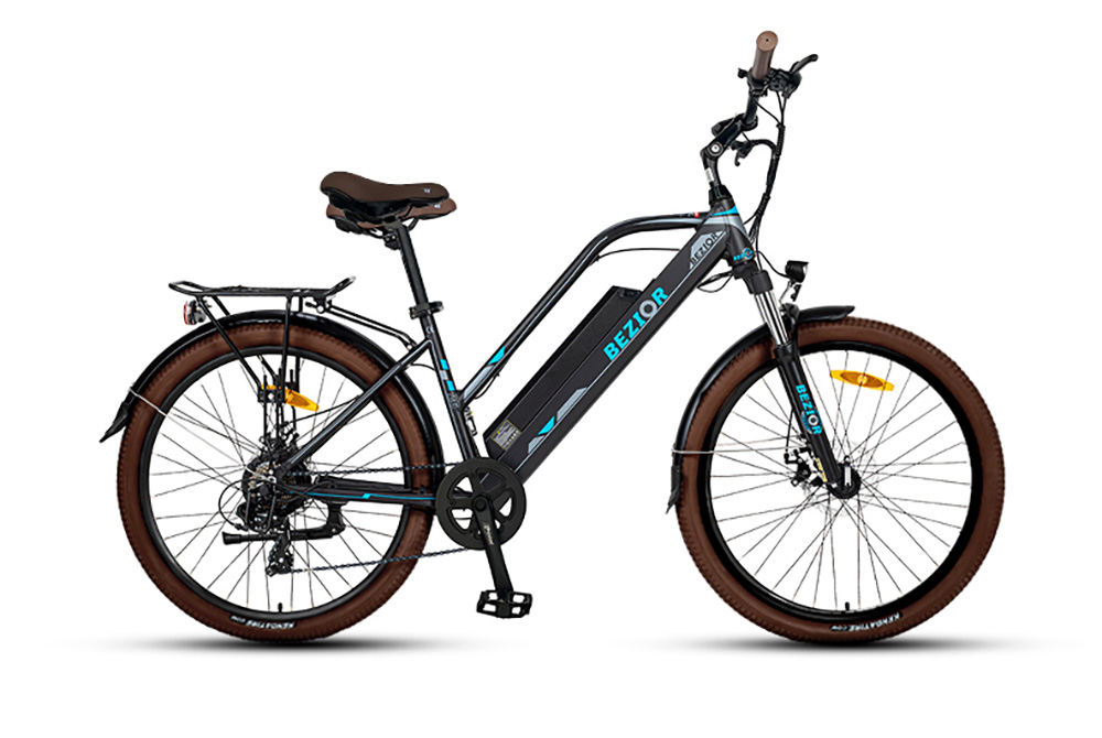 Bezior M2 Pro Electric Moped Bike 500W Motor 100km Range 14.5Ah Battery 26*2.125'' Wheels 25km/h Max Speed - Black