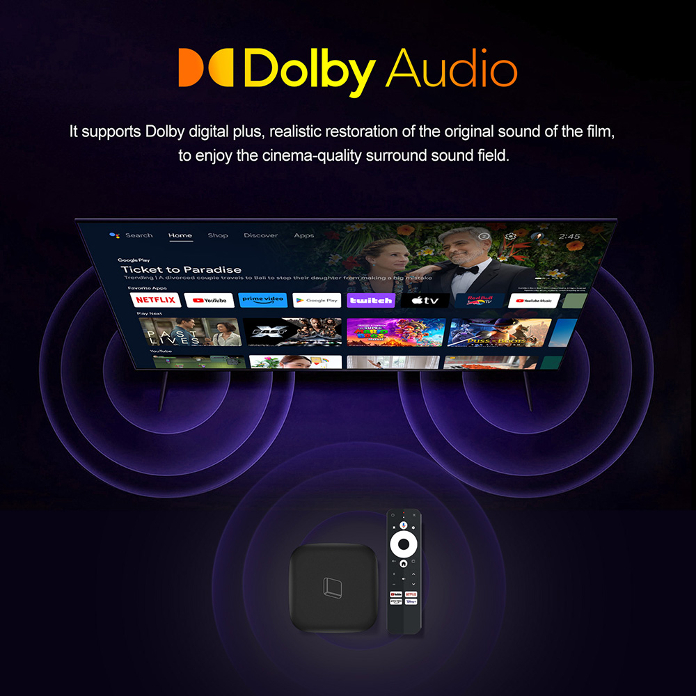 HAKOPro Amlogic S905Y4 Quad core 2GB RAM 8GB eMMC Google Certified Android 11 TV Box Netflix 4K AV1 5G WIFI Bluetooth 5.0 - AU Plug