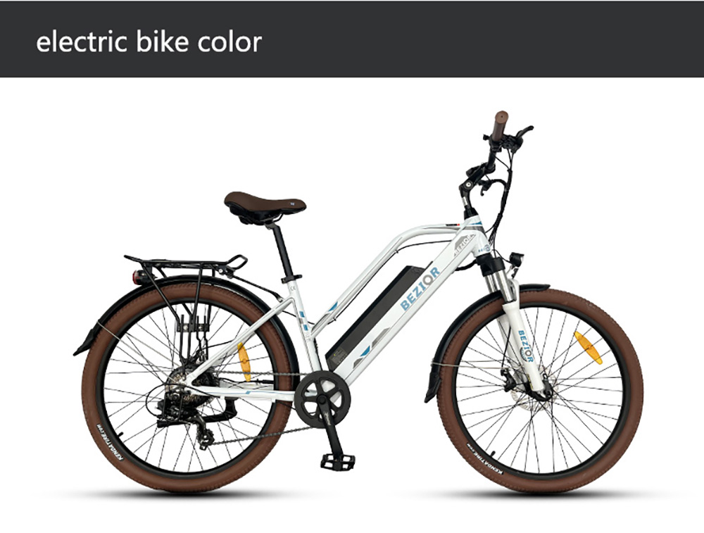 Bezior M2 Pro Electric Moped Bike 500W Motor 100km Range 14.5Ah Battery 26*2.125'' Wheels 25km/h Max Speed - Black