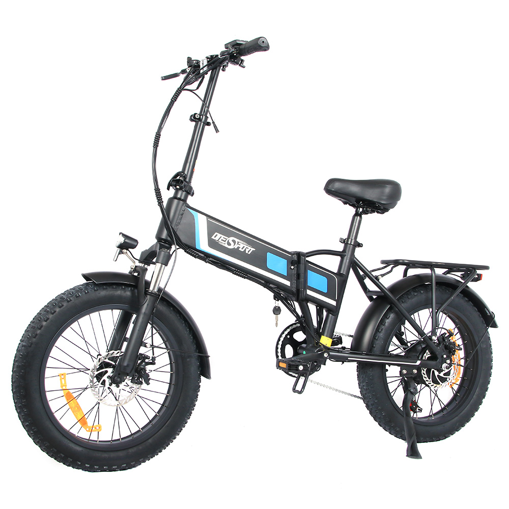 ONESPORT OT10 20*4.0 inch Fat Tire Foldable Electric Bike 500W Motor, 48V 12Ah Battery Max 100km Range Shimano 7-speed Dual Disc Brake Aluminum Frame - Black