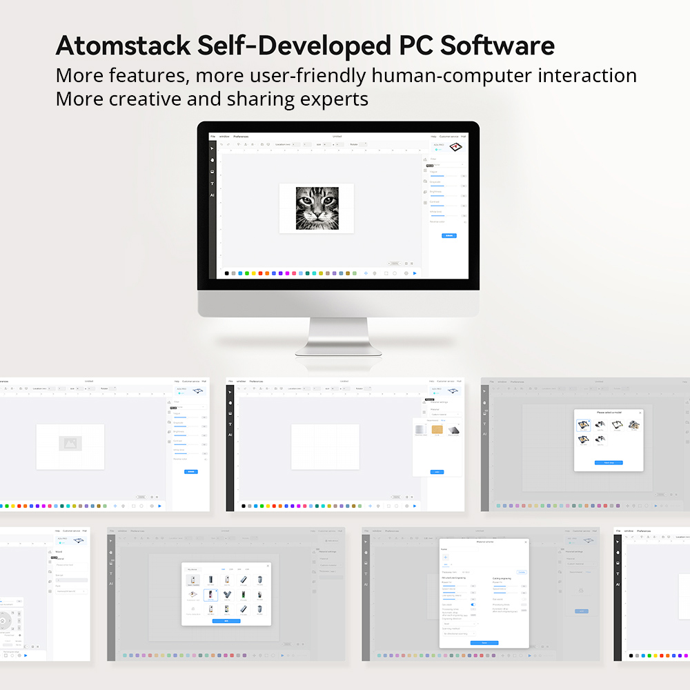 ATOMSTACK A24 Pro 24W Laser Engraver Cutter, Fixed Focus, 0.02mm Engraving Precision, 600mm/s Engraving Speed, 32-bit Motherboard, Cross Laser Positioning, App Control, 365x305mm - EU Plug