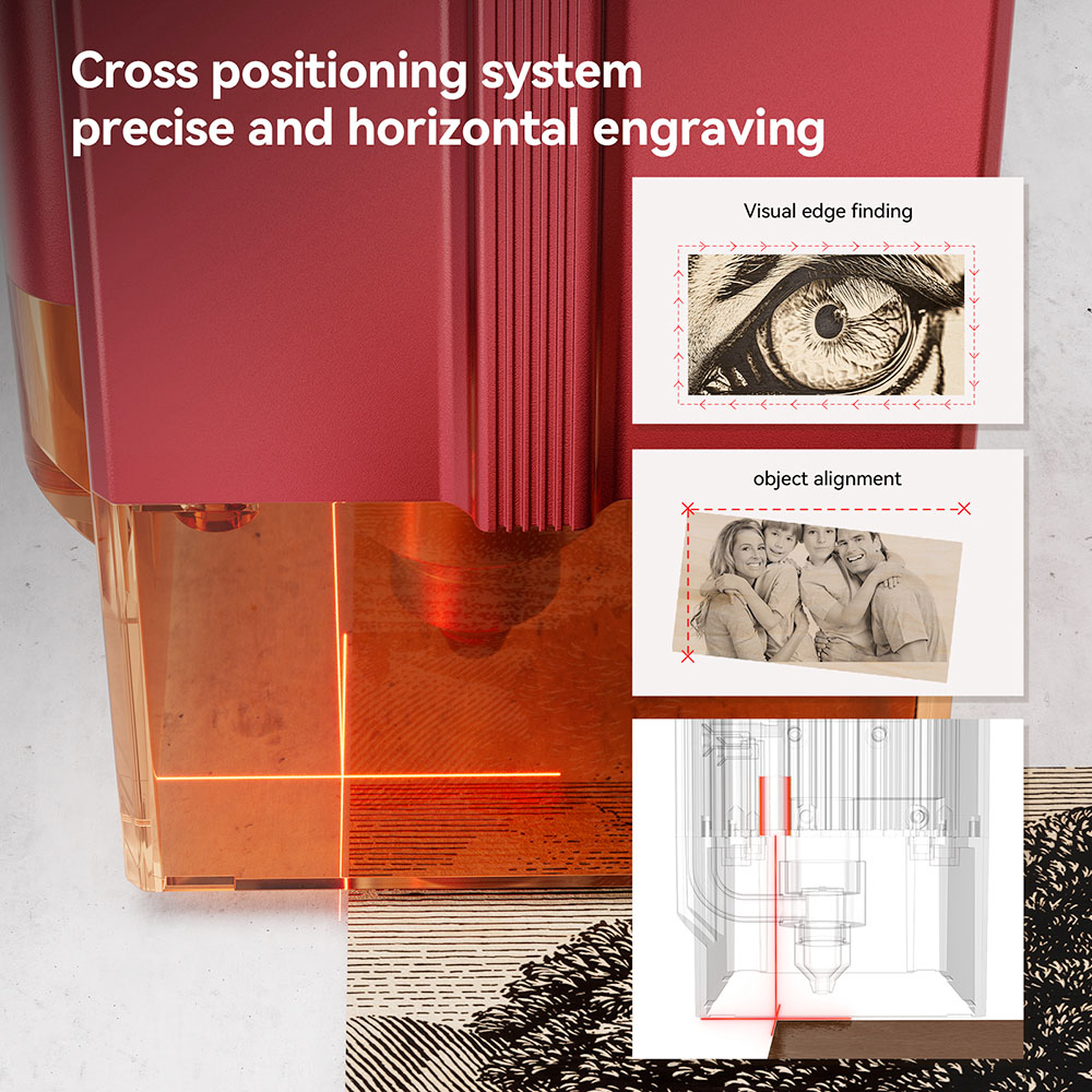 ATOMSTACK A24 Pro 24W Laser Engraver Cutter, Fixed Focus, 0.02mm Engraving Precision, 600mm/s Engraving Speed, 32-bit Motherboard, Cross Laser Positioning, App Control, 365x305mm - EU Plug