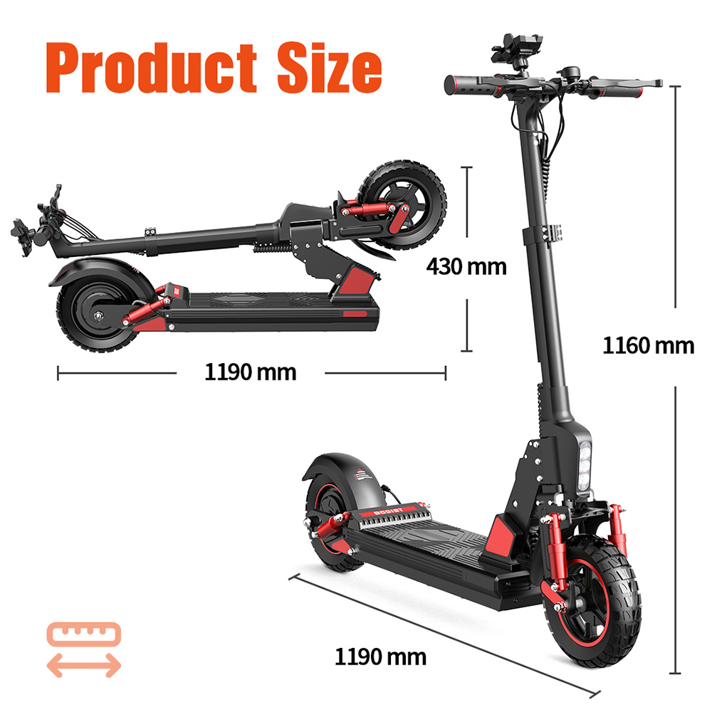 BOGIST C1 Pro Folding Electric Scooter, 10-inch Tire, 500W Motor, 48V 15Ah Battery, 45km/h Max Speed, 45km Range, Removable Seat