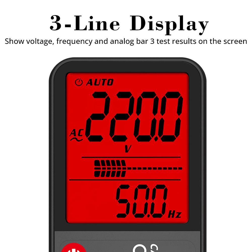 BSIDE S7 Smart Digital Multimeter, Ultra-thin Large LCD Screen, Fully Automatic Testing, Breakpoint Search, Zero Firewire Recognition, Black - No Bag