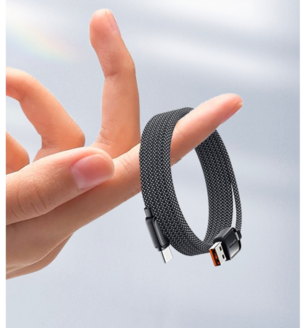 ESSAGER 100W 7A USB-A to USB-C Charging Cable, USB2.0 480Mbps, Magnetic Adsorption, High Density Weaving, Smart Chip