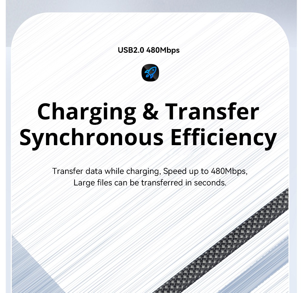 ESSAGER 100W 7A USB-A to USB-C Charging Cable, USB2.0 480Mbps, Magnetic Adsorption, High Density Weaving, Smart Chip
