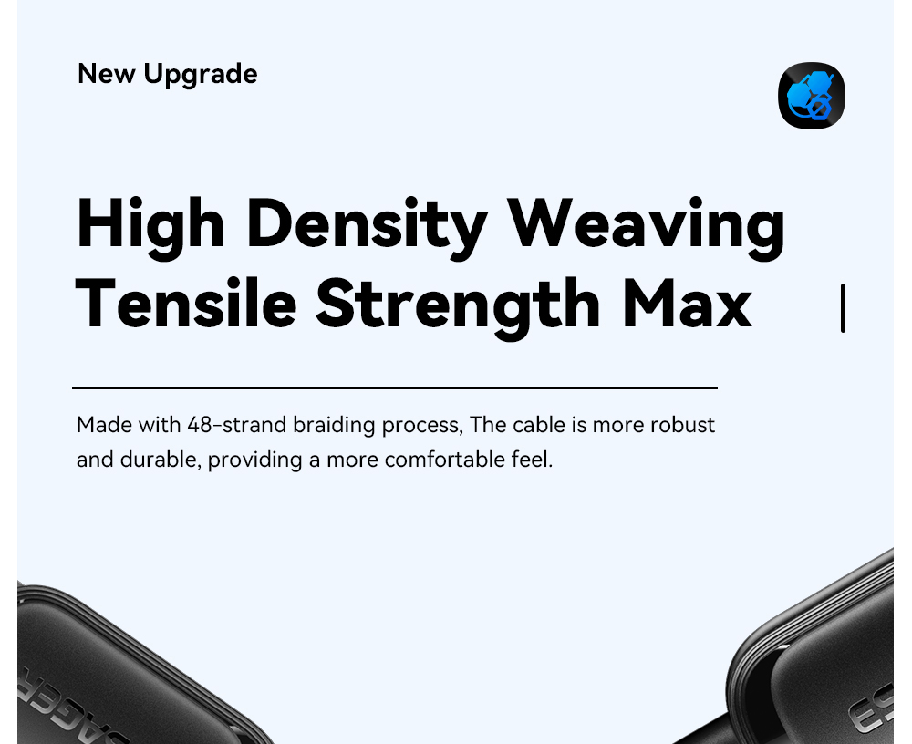 ESSAGER 100W 7A USB-A to USB-C Charging Cable, USB2.0 480Mbps, Magnetic Adsorption, High Density Weaving, Smart Chip