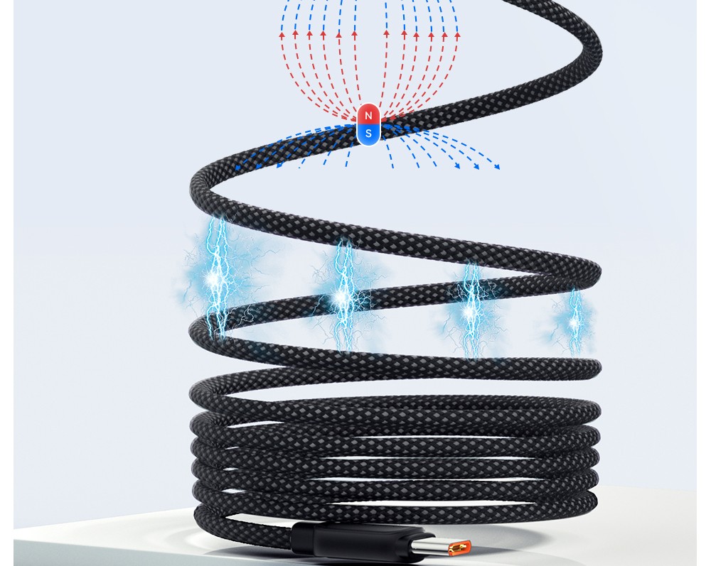ESSAGER 100W 7A USB-A to USB-C Charging Cable, USB2.0 480Mbps, Magnetic Adsorption, High Density Weaving, Smart Chip