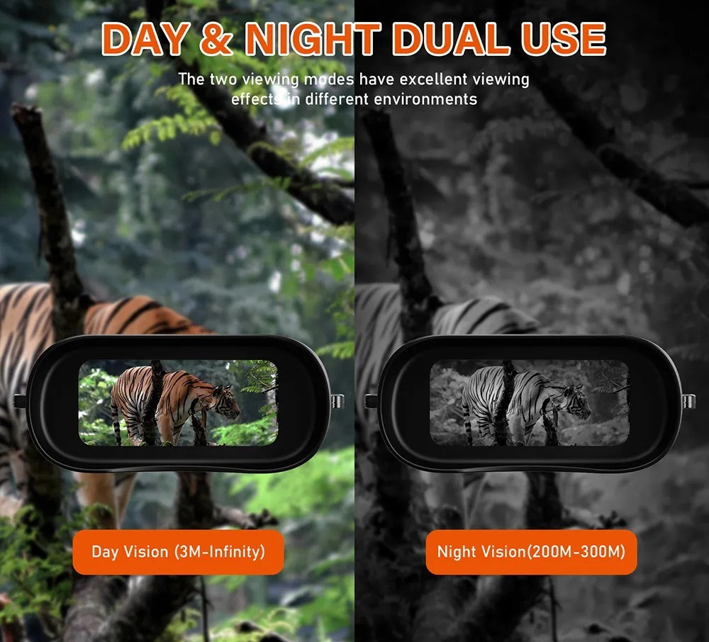 Binokulárne okuliare na nočné videnie GTMEDIA N2, 32G pamäťová karta, 5-násobný zoom, 2.31-palcová obrazovka HD