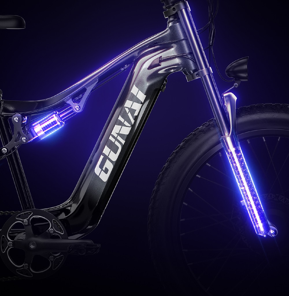 GUNAI GN68 Electric Bike, 2*1000 Motor, 48V 17.5Ah Battery, 26*3.0-inch Fat Tires, 50km/h Max Speed, 80km Max Range, Shimano 7 Speed, Mechanical Disc Brake