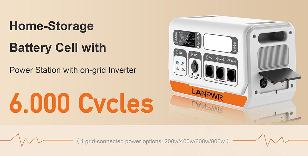 Prenosná napájacia stanica LANPWR 2200PRO, so sieťovým meničom, podpora 200W/400W/600W/800W, 2200W Max. AC výstup