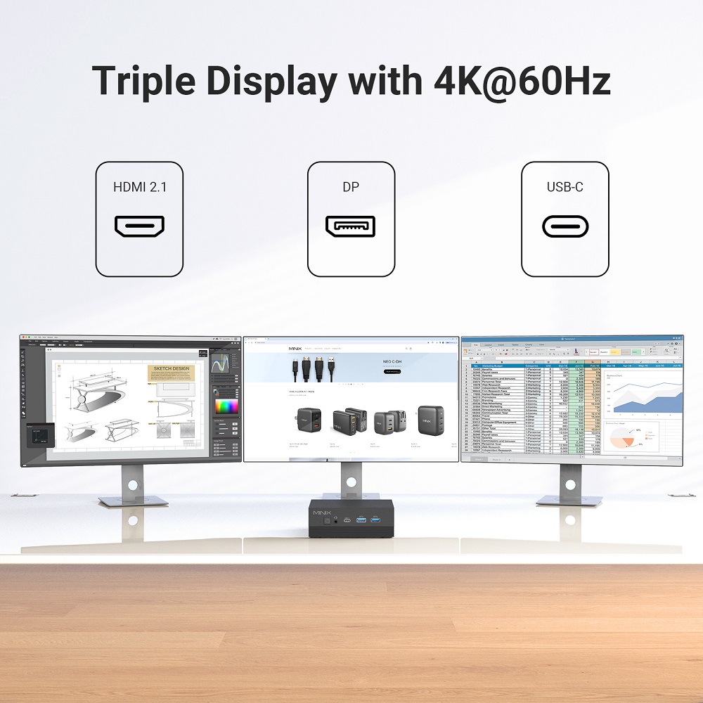 MINIX Z100-Aero Mini PC, Intel Alder Lake-N100 4 Cores Up to 3.4GHz, 16GB RAM 512GB SSD, WiFi 5 Bluetooth 5.1, 1*DP+1*HDMI 2.1+1*Type-C 4K@60Hz Triple Display, 2*RJ45, 1G+2.5G Dual Ethernet, 4*USB 3.2, 1*Audio - EU Plug