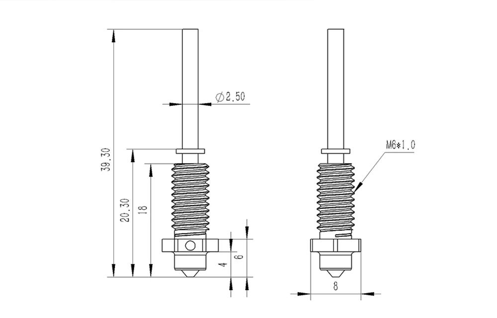 Trianglelab TUN ZS 3D Printing Nozzle, Hardening Steel DLC Coating, Compatible with CHC Kit - 0.4mm