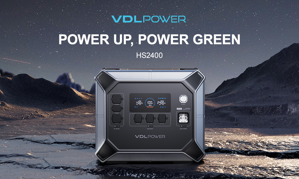 Prenosná napájacia stanica VDL HS2400, 2048Wh 2400W batéria LiFePO4, 6 portov striedavého prúdu, 4800 špičkový prepäťový výkon