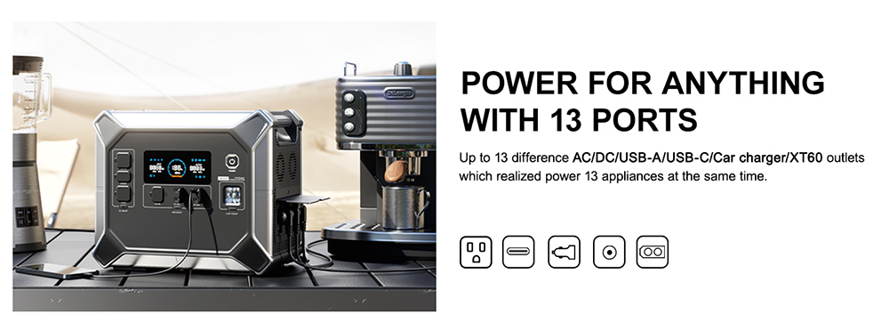 VDL HS2400 Portable Power Station, 2048Wh 2400W LiFePO4 batéria, 6 AC portov, 4800 špičkový prepäťový výkon