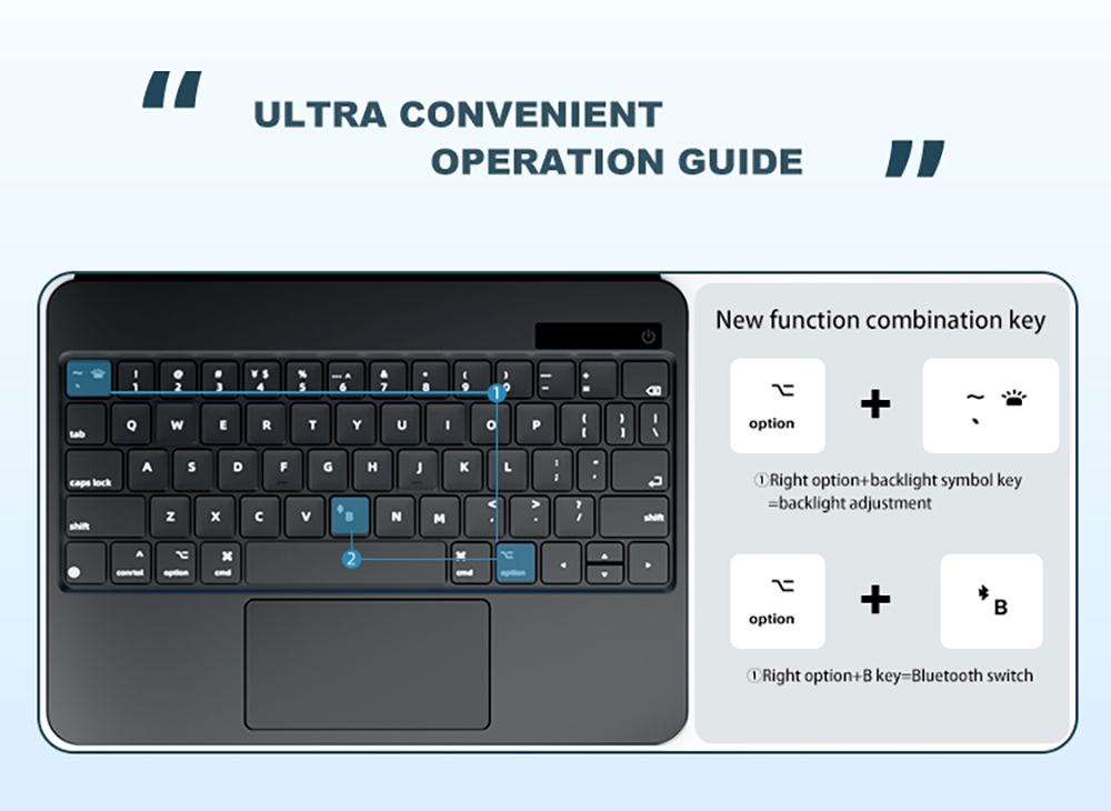 Wireless Bluetooth 5.3 Keyboard for 12.9'' iPad Pro with USB-C Charging - Black