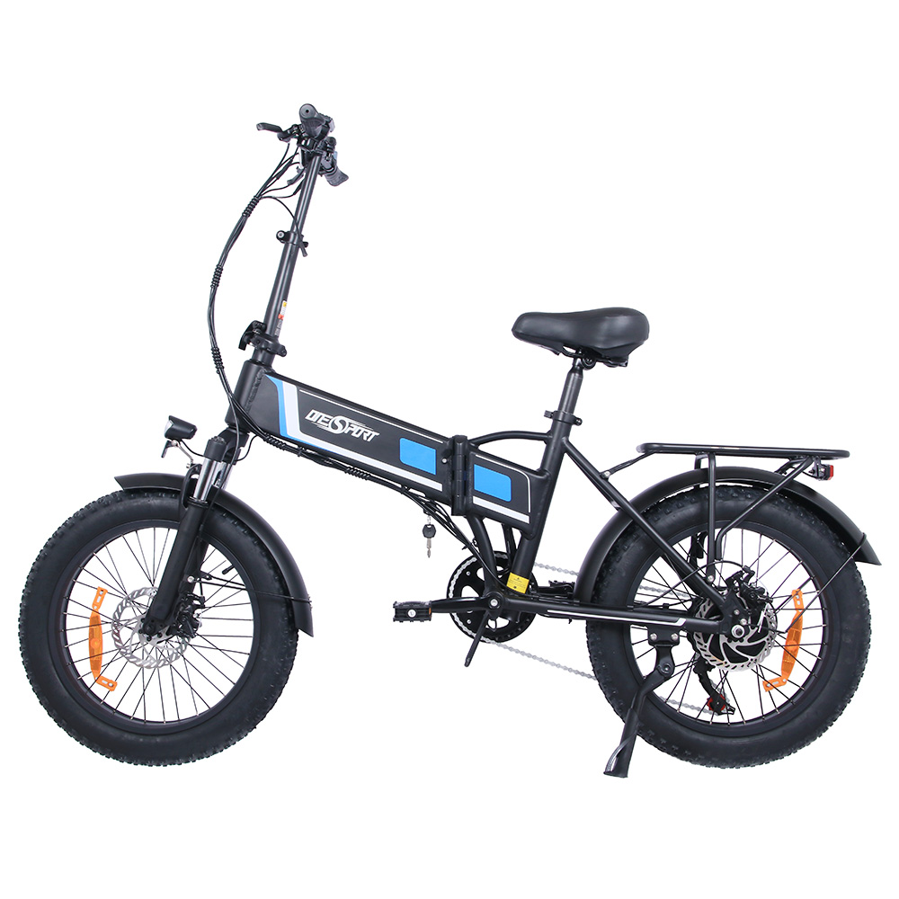 ONESPORT OT10 20*4.0 inch Fat Tire Foldable Electric Bike 500W Motor, 48V 12Ah Battery Max 100km Range Shimano 7-speed Dual Disc Brake Aluminum Frame - Black