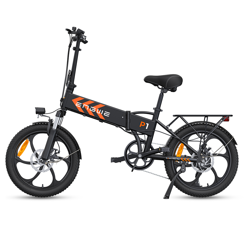 ENGWE P1 20*1.95 palcový skladací elektrický bicykel, 250W motor 36V 12.5Ah batéria Maximálna rýchlosť 25 km/h, dvojkotúčové brzdy Vodotesnosť IPX5 - čierny