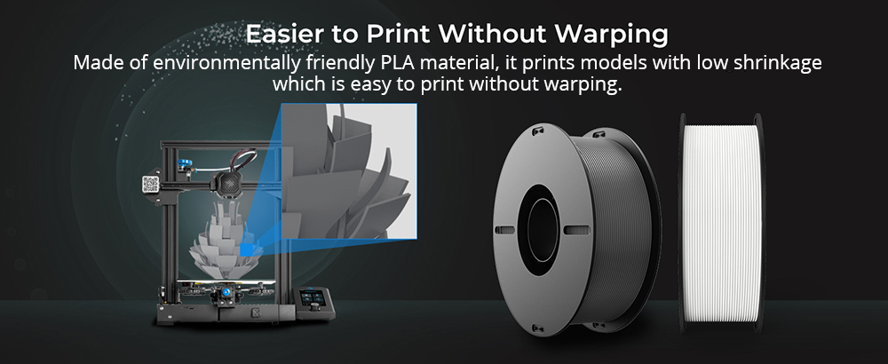 2kg Creality Ender-PLA Filament - (1 kg sivý + 1 kg biely)