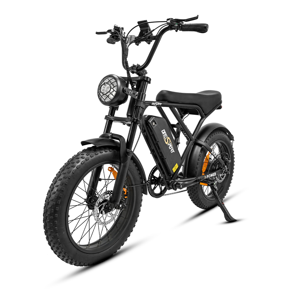 ONESPORT ONES3 20*4.0 inch Fat Tire Electric Bike 500W Motor 48V 17Ah Battery, Liquid LCD Display Shimano 7 Speed Max 50km range Disc Brakes - Black