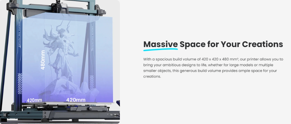 Elegoo Neptune 4 Max 3D-Drucker, automatische Nivellierung, 500 mm/s maximale Druckgeschwindigkeit, Klipper-Firmware, 300 Grad Celsius Hochtemperaturd&uuml;se, K&uuml;hlventilator, WiFi-Verbindung, 420 x 420 x 480 mm