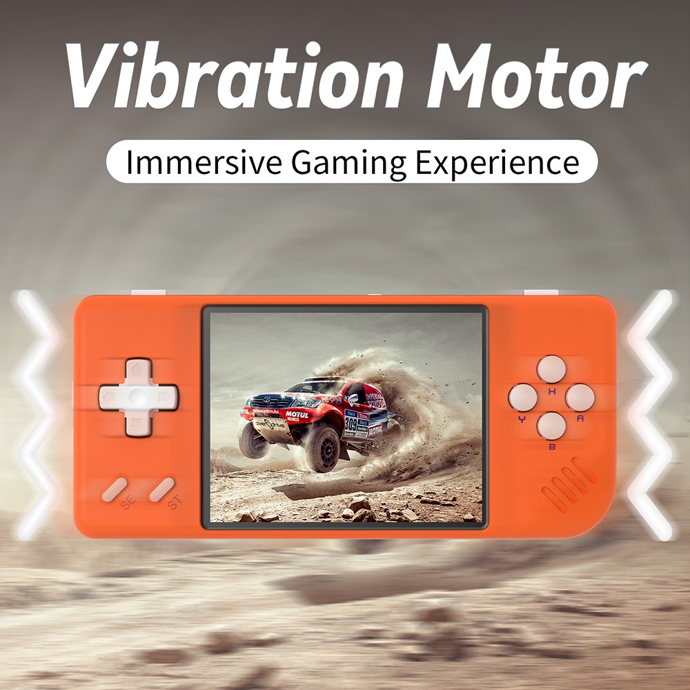 ANBERNIC RG28XX Game Console, 2.83-inch IPS Screen, 64GB TF Card, 5000+ Games Preinstalled, Multimedia Applications, 8 Hours of Playtime, HDMI Output - Lava Orange