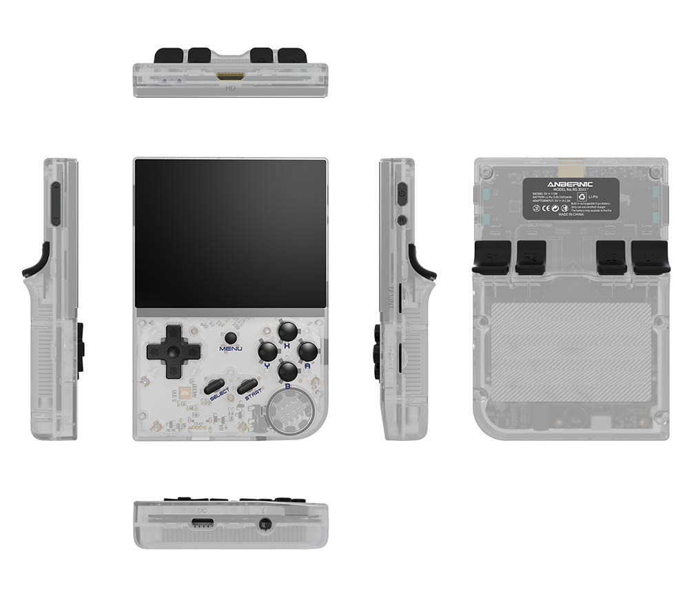 ANBERNIC RG35XX (2024 Version) Game Console, 3.5 Inch IPS Screen, Linux System, 64GB+128GB TF Card with 10000+ Games, 7 Hours of Playtime - White