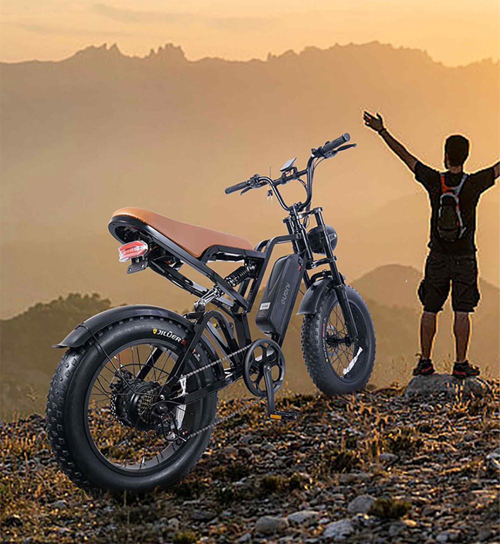 EUENI FXH009 Pro Electric Bike, 20-inch Tire, 750W Motor, 48V 15Ah Battery, 45km/h Max Speed, 96km Range, Shimano 7-speed Gear - Grey