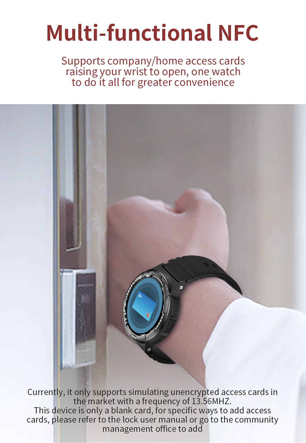 KUMI K6 Smartwatch, 1.3-inch AMOLED Screen, 100+ Sport Modes, 24-hour Health Monitoring, Bluetooth Calling - Black