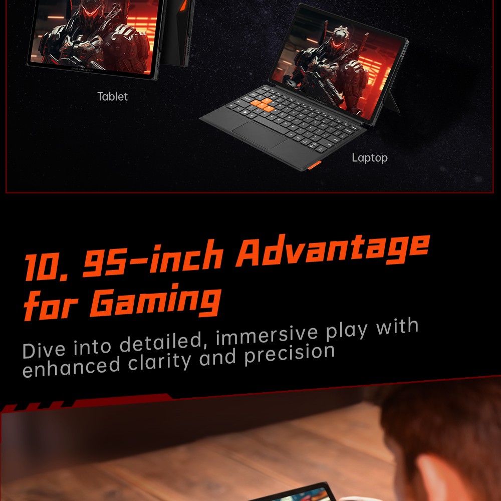 One Netbook OneXPlayer X1 Handheld Gaming PC, Intel Ultra 7-155H 16 Cores Max 4.8GHz, 10.95'' 2560*1600 120Hz Display, 32GB RAM 2TB SSD, 65.02Wh Battery 100W Charge, 2*USB-C 4.0 1*USB 3.2 1*TF Card Slot 1*OCulink 1*Audio Jack, Face/Fingerprint Unlock