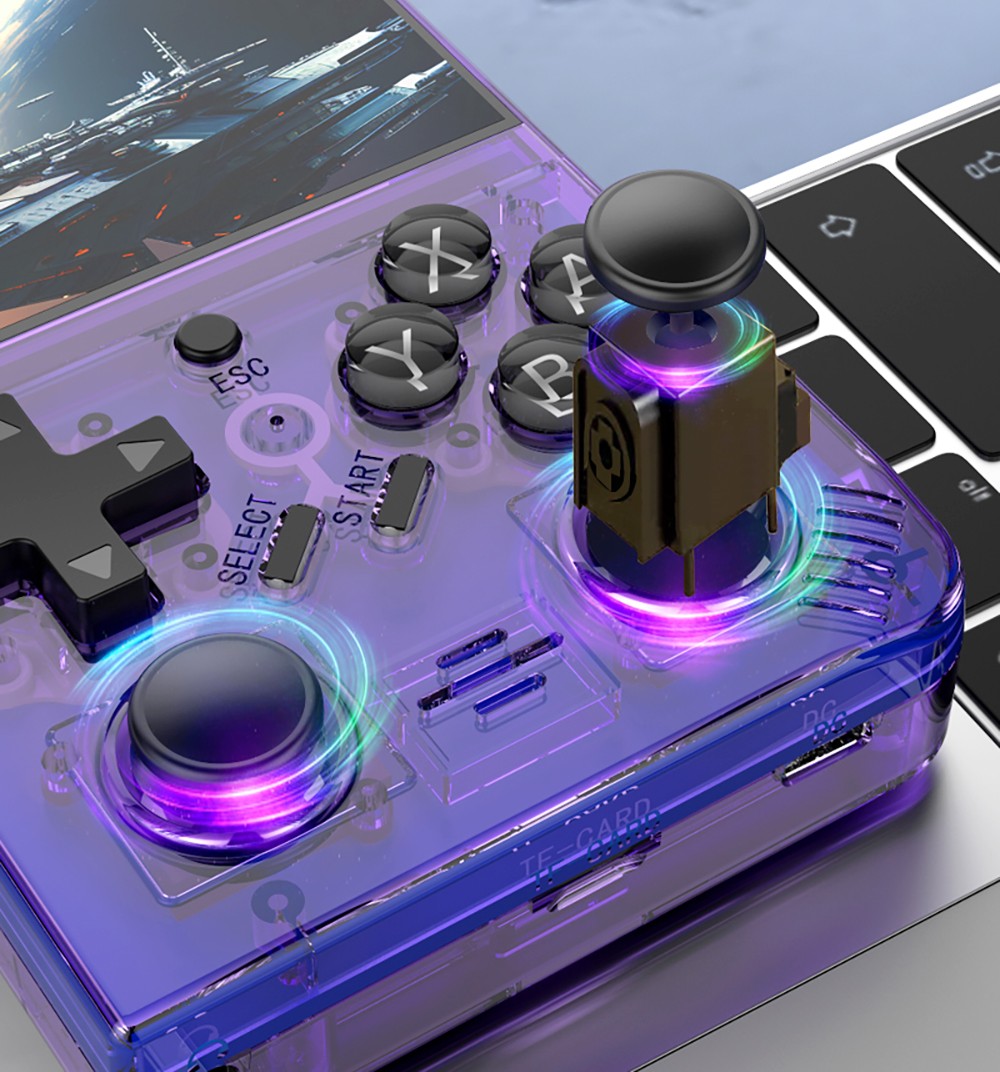 R35 Plus Handheld Game Console, 3.5 Inch 640*480 IPS Screen, Linux System, 128GB TF Card, 3000mAh Battery, 6 Hours of Playtime - Black