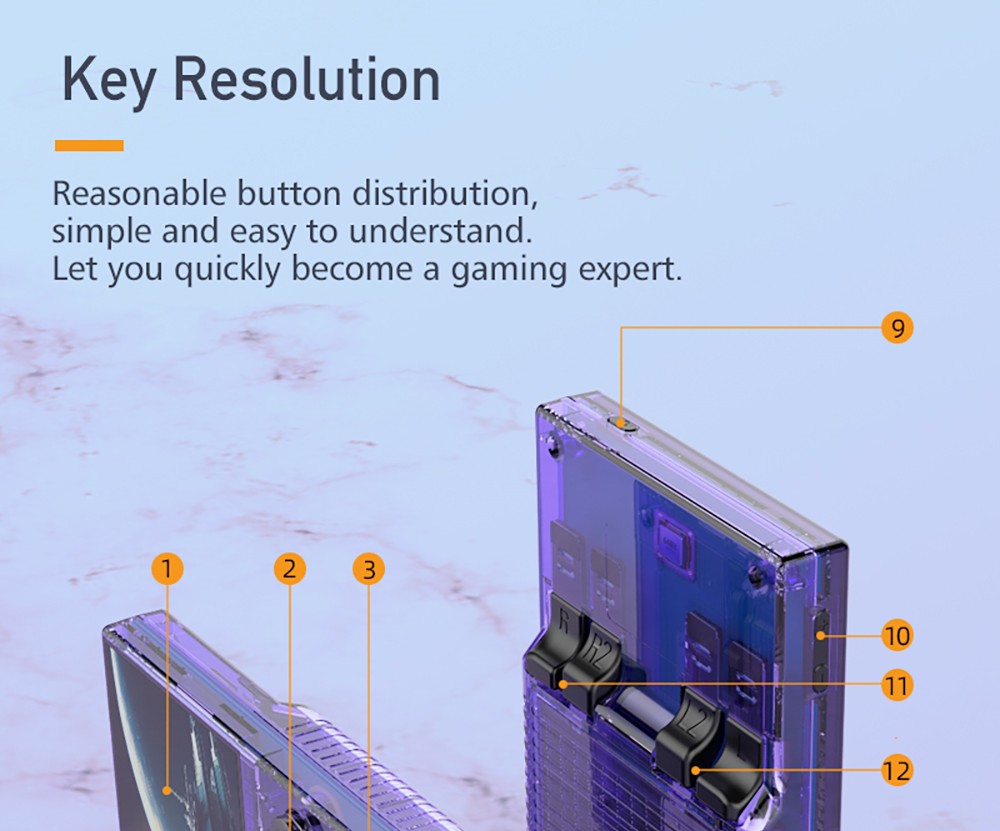 R35 Plus Handheld Game Console, 3.5 Inch 640*480 IPS Screen, Linux System, 128GB TF Card, 3000mAh Battery, 6 Hours of Playtime - Orange