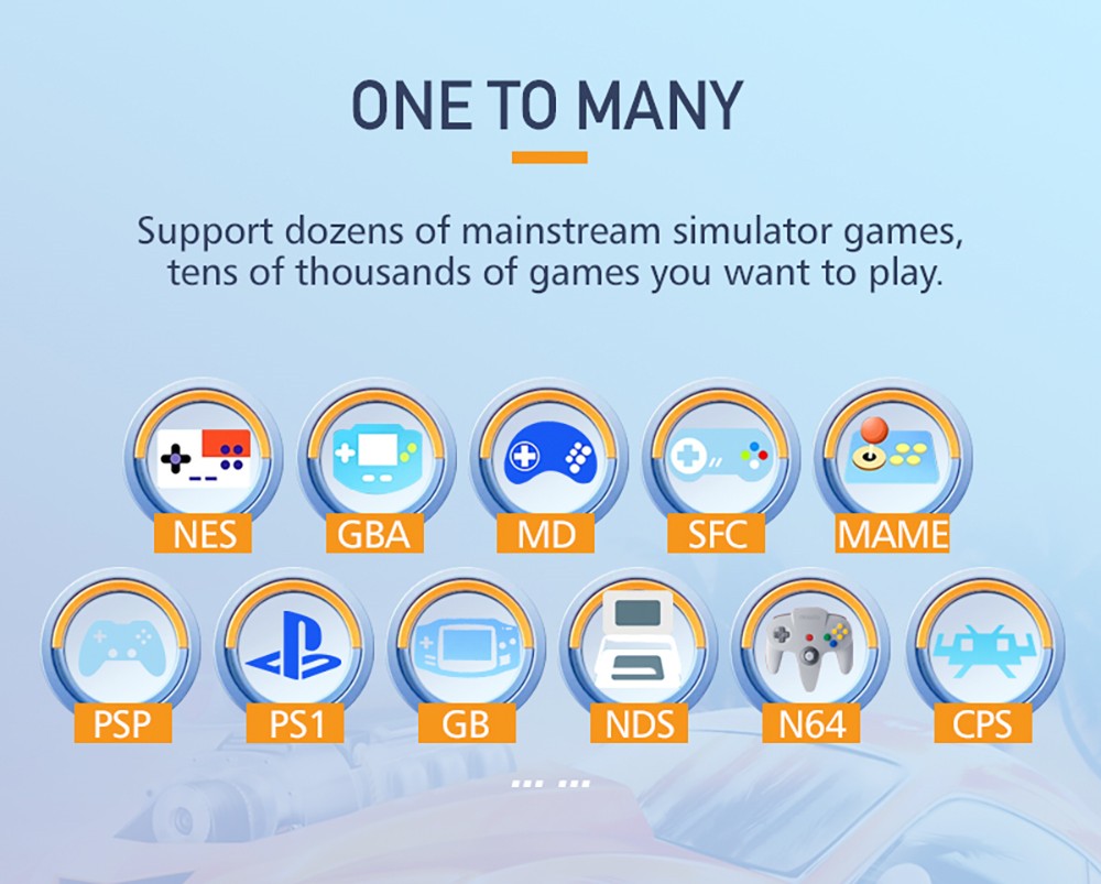 R35 Plus Handheld Game Console, 3.5 Inch 640*480 IPS Screen, Linux System, 64GB TF Card, 3000mAh Battery, 6 Hours of Playtime - Orange