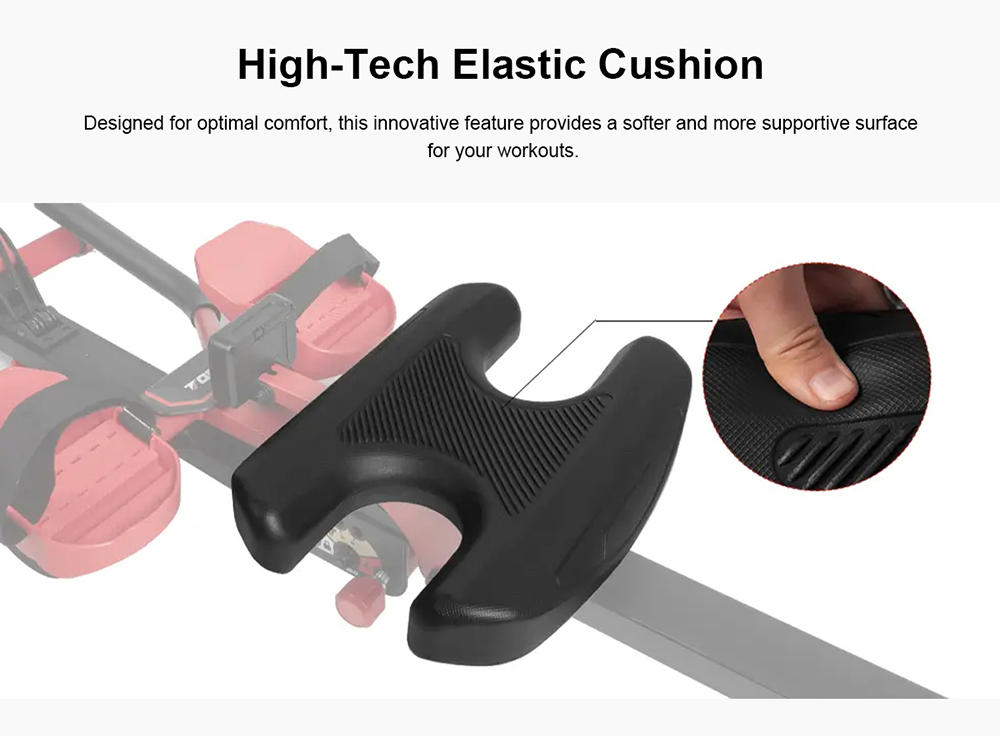 TOUSAINS 3-in-1 Foldable Rowing Machine with LCD Monitor for Full Body Workout, 265lbs Weight Capacity - Red