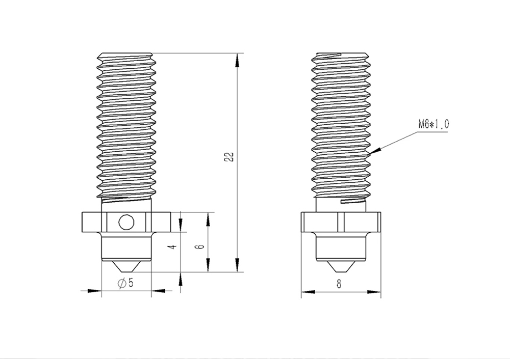Trianglelab Standard 0.6mm ZS 3D Printer Volcano Nozzle, Hardened Steel Copper Alloy