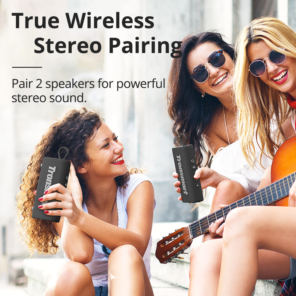 Refurbished Tronsmart Trip Portable Bluetooth 5.0 Speaker with 10W  IPX6 Waterproof black