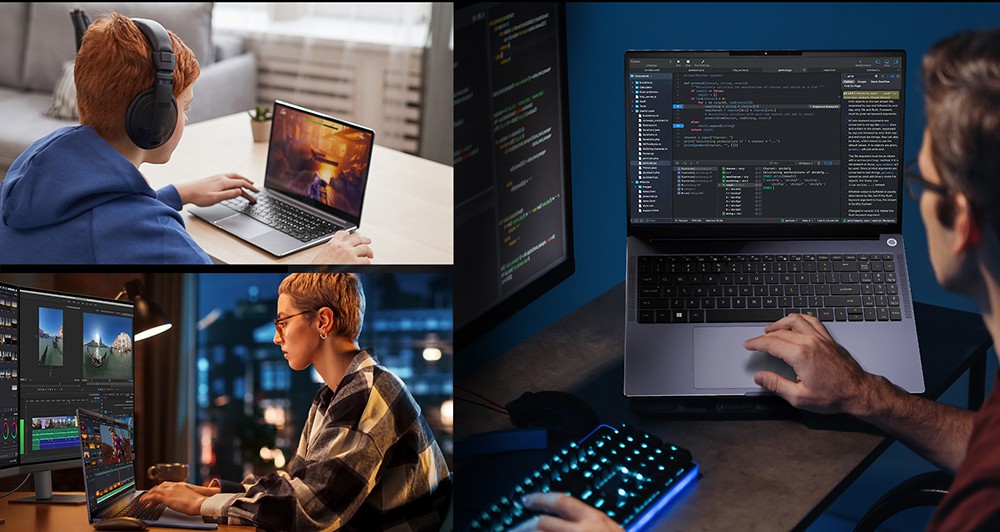 N-one NBook Ultra 16-inch Laptop, 2560*1600 165Hz Screen, AMD Ryzen R7 8845HS 8 Cores Up to 5.10GHz, 32GB RAM 1TB SSD, WiFi 6 Bluetooth 5.2, 2*Full Function Type-C 2*USB 3.1 1*HDMI 1*2-in-1 Headphone Jack, Full-size Keyboard, 100W PD Power Delivery